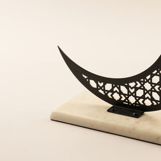 Homez Ramadan Decorative Crescent With Base, Black 26*9*23Cm