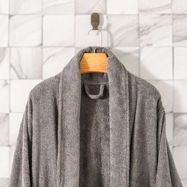 Ultra soft bathrobe, gray size S/M image number 7