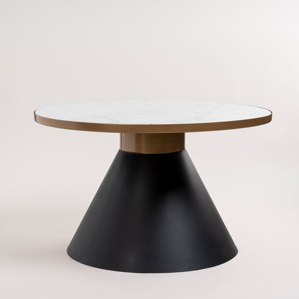 طاولة دائرية رخام أبيض و أسود image number 1