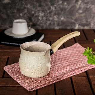 Alberto Granitic Coffee Pot With Handle Cream Color