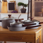 Alberto 7Pcs Non Stick Grey Cookware Set image number 0