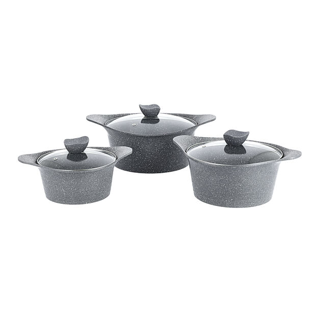 Alberto 10 piece grey granite cookware set image number 4