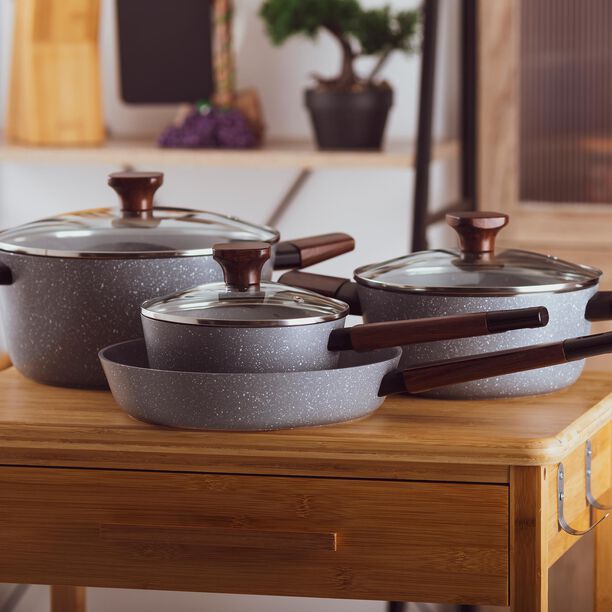 Alberto 7Pcs Non Stick Grey Cookware Set image number 5