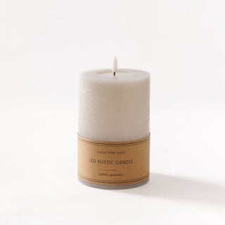 LED rustic candle in grey 10*15cm