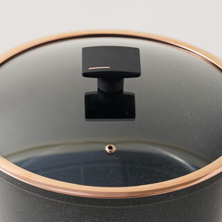 Alberto aluminum casserole with glass lid 2.5L, black