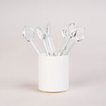 Dallaty white glass and porcelain Tea and coffee cups set 28 pcs image number 4