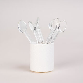 Dallaty white glass and porcelain Tea and coffee cups set 28 pcs