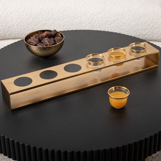 Dallaty Saudi Coffee Cup Holder Metal Gold 50.5*8*6H cm