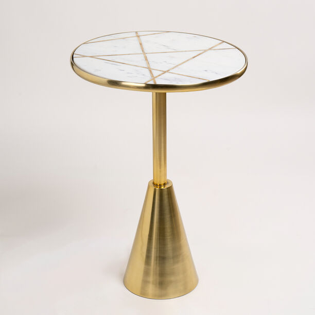 Side Table Aluminum And Marble Dia 39* Ht:55 Cm image number 0