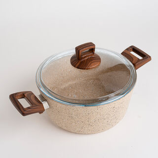 Alberto Granite 9Pcs Cookware Brownstone Color