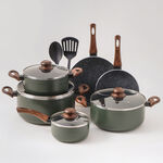 البرتو طقم قدور جرانيت أخضر 12 قطعه image number 0