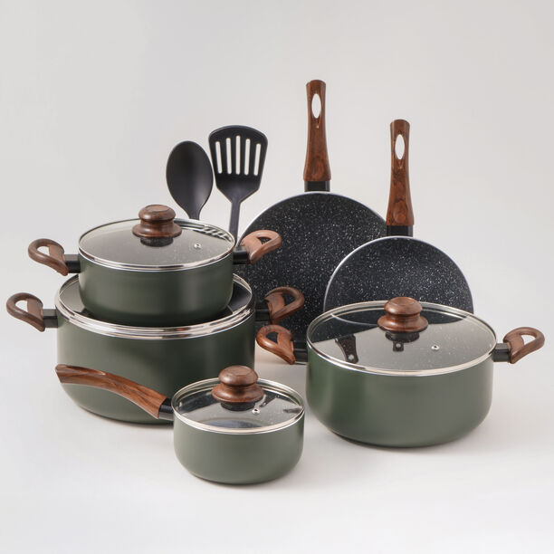 البرتو طقم قدور جرانيت أخضر 12 قطعه image number 0