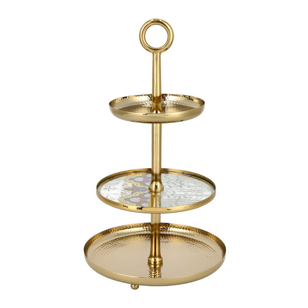 Manuscript 3 Tier Cake Stand Gold Colour	La Mesa image number 0