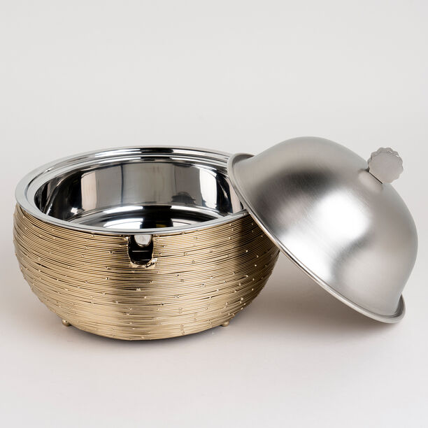 لاميسا سخان طعام ستانلس ستيل ذهبي وفضي بسعة 3 لتر image number 1