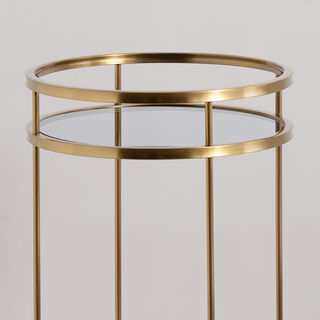 هومز عربة تقديم معدن بطابقين 90*50سم، ذهبي