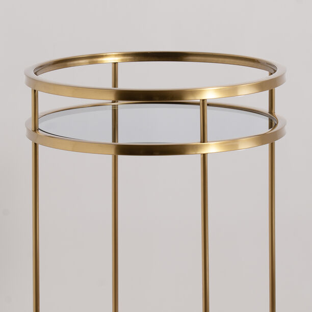 Homez metal two tier serving trolley 50*90cm, gold image number 1