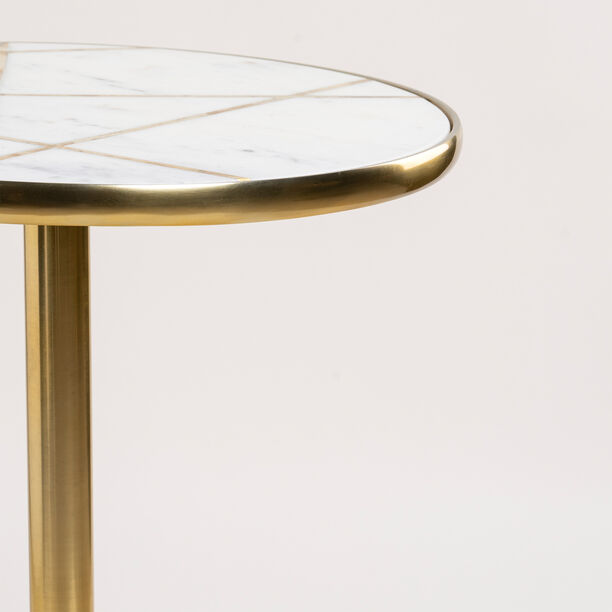 Side Table Aluminum And Marble Dia 39* Ht:55 Cm image number 1
