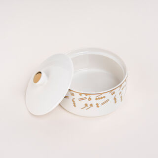 لاميسا تمرية بورسلان أبيض مع غطاء 13*9 سم