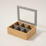 Dallaty bamboo tea box 6 sections, beige image number 1