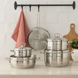 Korkmaz 9 pcs stainless steel cookware set