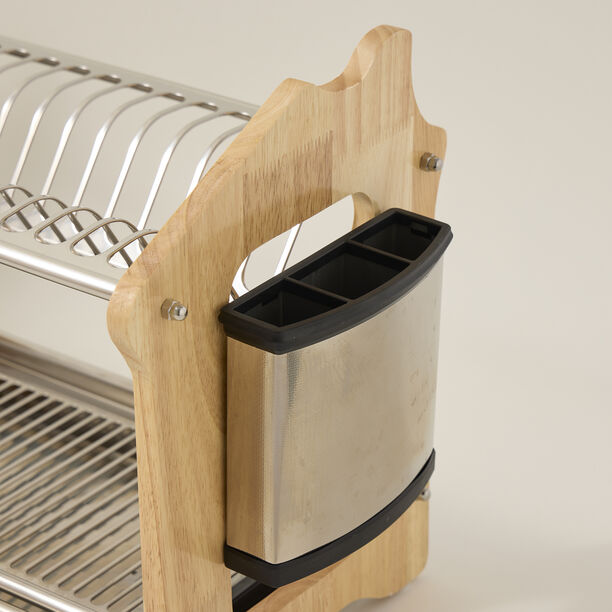 Alberto Dish Rack 2 Layer Stainless Steel With Wood  image number 4