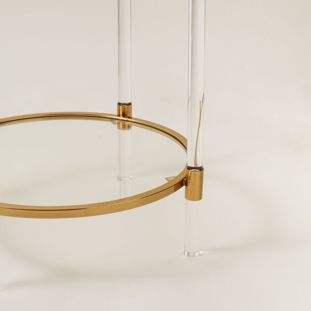 Homez acrylic side table in gold 50.5*50.5*61cm image number 2