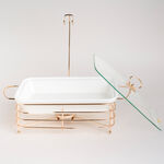 طبق تقديم مستطيل مع سخّان image number 3