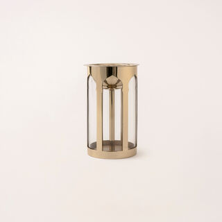 Qourb collection glass and gold metal oud burner 16.5*16.5*2 cm