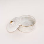 La Mesa beige marble date bowl with lid 13*9 cm image number 3