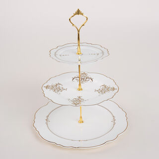 Andalusian Gld Frill 3 Tiers Cake Stand