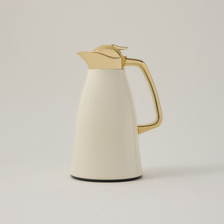 Dallaty vacuum flask chrome and beige 1L