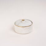 La Mesa beige marble date bowl with lid 13*9 cm image number 2