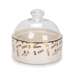 La Mesa white porcelain date bowl with lid 13*9 cm
