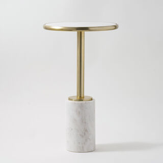 Homez marble side table 31*31*51cm, white