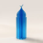 Lucerna Accent Acrylic Ramadan Decorative Piece, Blue 8.5*8.5*25Cm image number 0