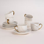 طقم أكواب قهوة رخام بمسكة ذهبية 12 قطعة من لاميسا image number 4