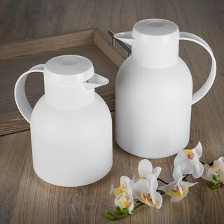 Dallety Plastic Vacuum Flask 2 Pieces Set White 