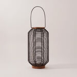 Homez metal and wood cage lantern, black 20*20*37 cm image number 1