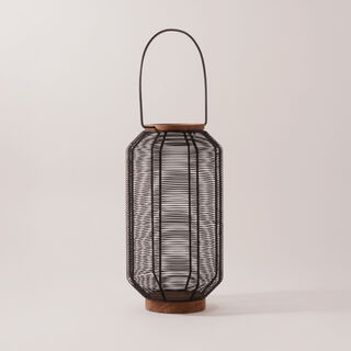 Homez metal and wood cage lantern, black 20*20*37 cm