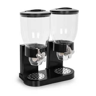 موزع حبوب الإفطار المزدوج من البرتو باللون الأسود