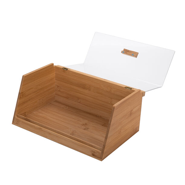 Alberto Bamboo Bread Bin W/Acrylic Lid L:35Xw:21.5X15.3Cm image number 1