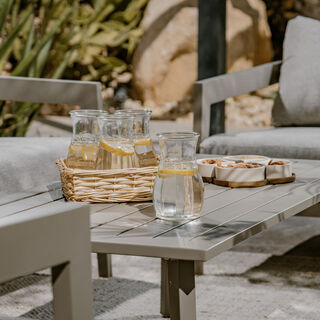 Homez 4pcs aluminum outdoor sofa set with coffee table, grey