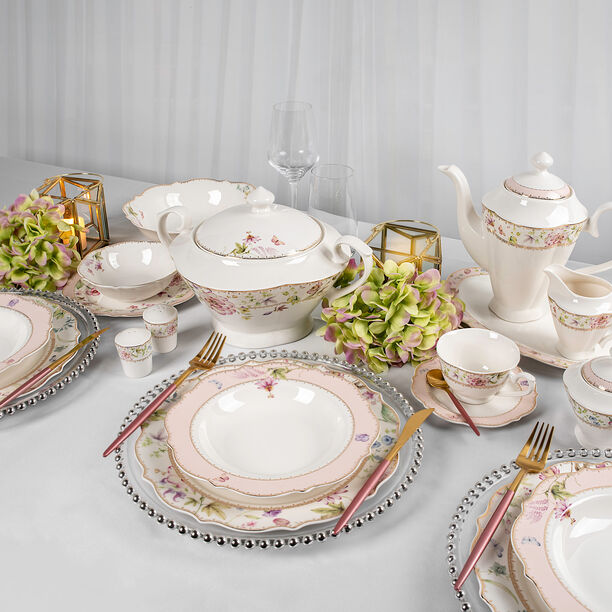 طقم سفرة بورسلان فاخر 47 قطعة image number 0