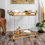 2 Tiers Acrylic Serving Trolley Gold  image number 0