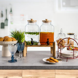 البرتو طقم توزيع عصير زجاج مع قاعدة 2 قطعة