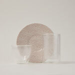 Dallaty white porcelain and glass Tea and coffee cups set 18 pcs image number 1