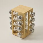 طقم برطمانات توابل 16 قطعة بحامل بامبو image number 1