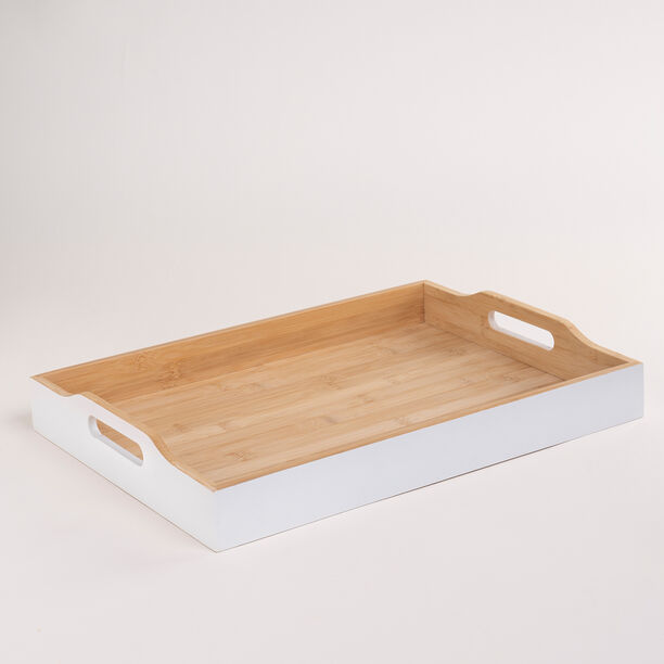 دلتي صينية تقديم بامبو أبيض 47*34*7 سم image number 1