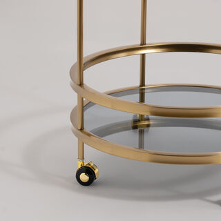 هومز عربة تقديم معدن بطابقين 90*50سم، ذهبي