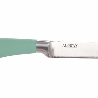 Alberto&reg;Utility Tapered Knife Hollow Stainless Steel With Soft Brown Handle 4 Inch